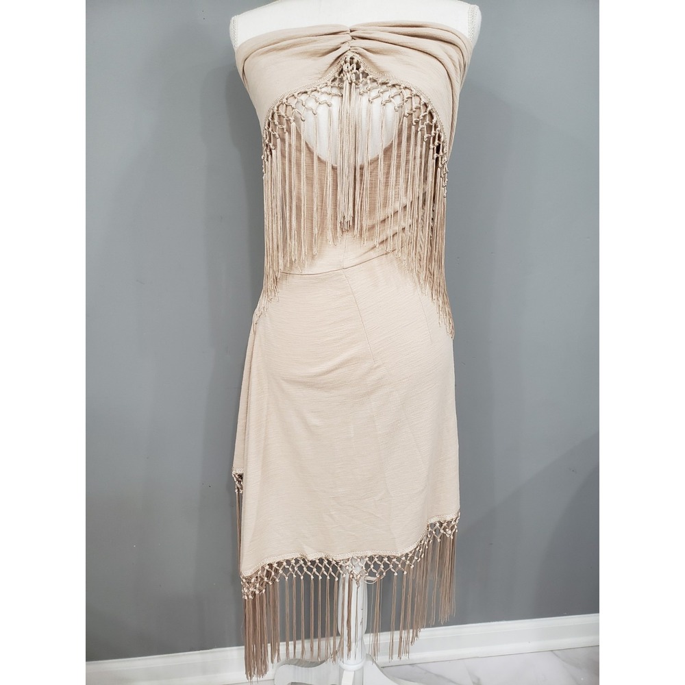 NEW Strapless XS Aveline DRESS Wonderlust Burning Man Bohemian Beige Taupe Nude